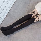 Black Ribbon Thigh Stockings