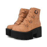 Leather Cross Strappy Vintage Punk Ankle Boots