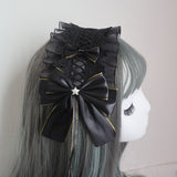 Beaded Lace Style Black White Gothic Lolita Headband
