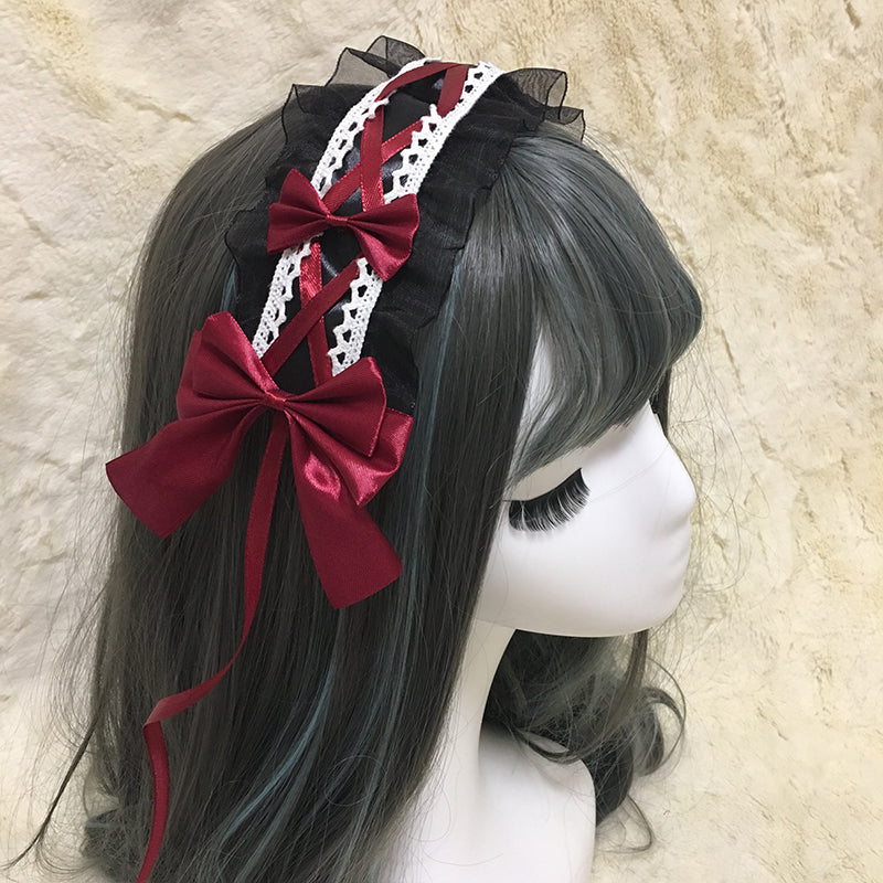 Cute Bowknots Lace Lolita Hair Hoop