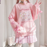 Picnic Bunny Pink Hoodie